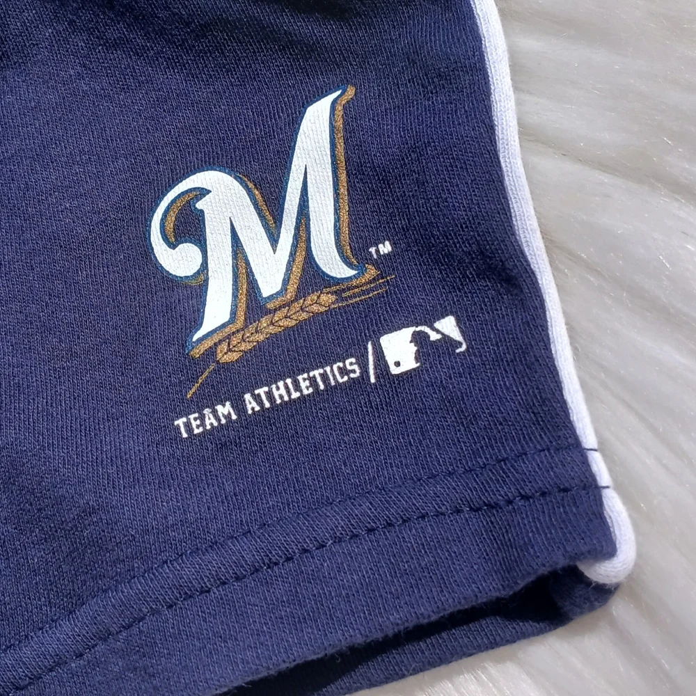 Milwaukee Brewers Shorts Baby Boy size 6-9 months Navy Dark Blue MLB baseball